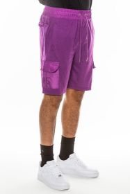 Weiv Heathered Light Weight Slub Shorts (Color: Purple, size: XL)