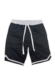 Solid Athletic Basketball Sports Shorts (Color: Black, size: S)