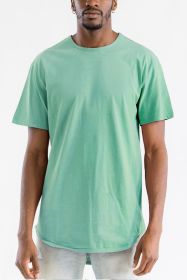 Extended Scallop Round Neck Tshirt (Color: HEDGE, size: M)
