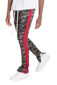 NEUTRAL BLACK CAMO TRACK PANTS (Color: Red, size: L)