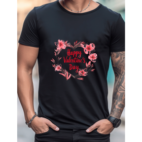 Celebrate in Style with This 100% Cotton Men's Valentine's Day Tee (Style: 82)