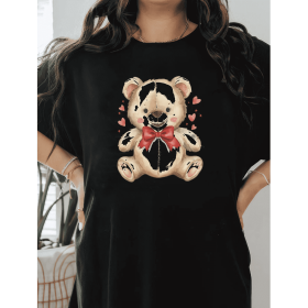 Casual Women's Cotton T-Shirt with Bow Detail - Trendy and Comfortable for Every Season (Style: 95)