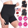 Women Maternity Shorts Seamless Pregnancy Underwear Shapewear Fitness Yoga Running Shorts High Waist Over The Belly Pants with Two Side Pockets
