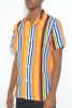 MENS STRIPED BUTTON DOWN SHIRT PRINT